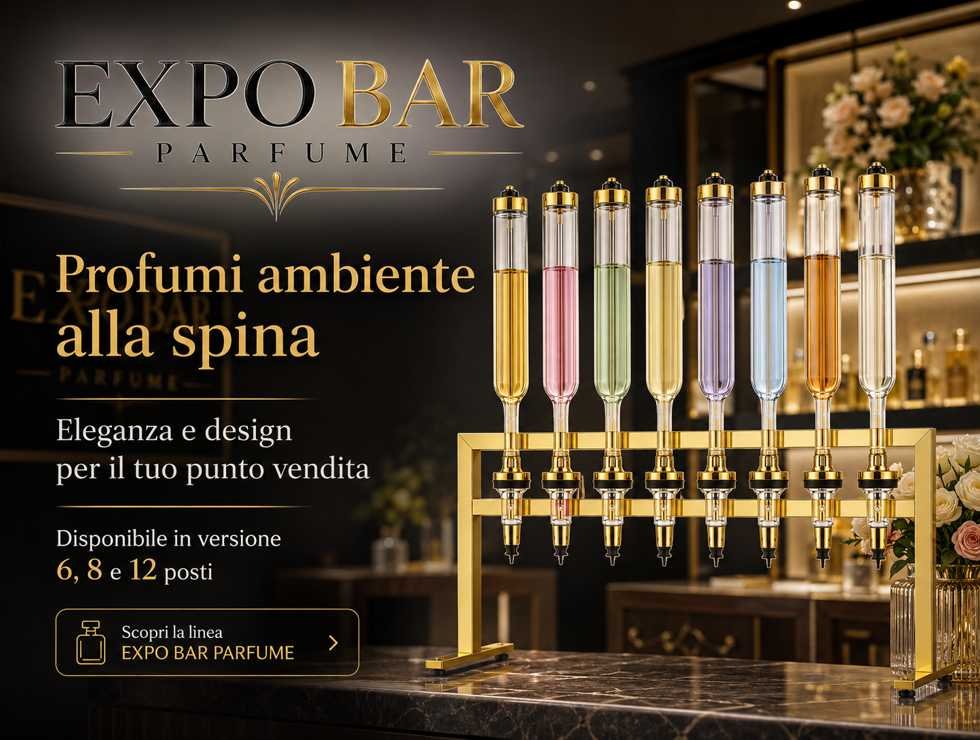 EXPO BAR PARFUME espositori professionali per profumi ambiente alla spina