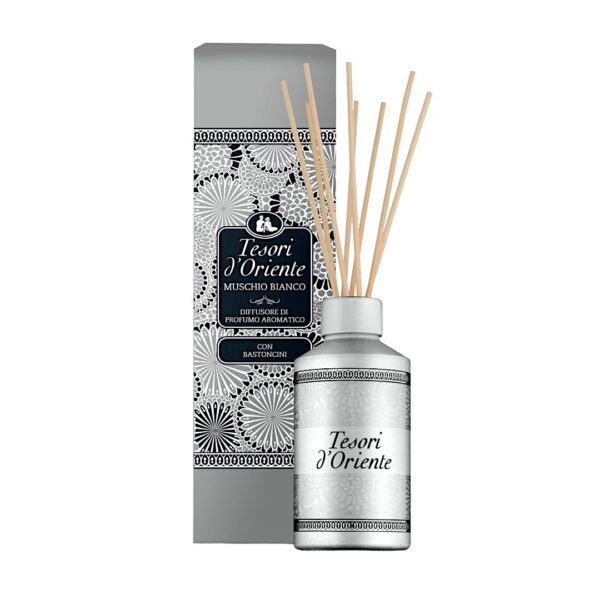 TESORI D'ORIENTE PROFUMO AMBIENTE MUSCHIO BIANCO 200 ML BASTONCINI DIFFUSORI